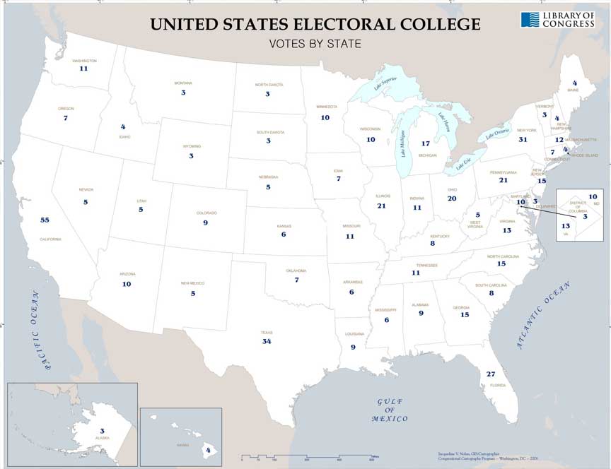 Electoral votes of states