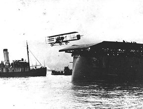 Eugene Ely Makes the First Shipboard Landing