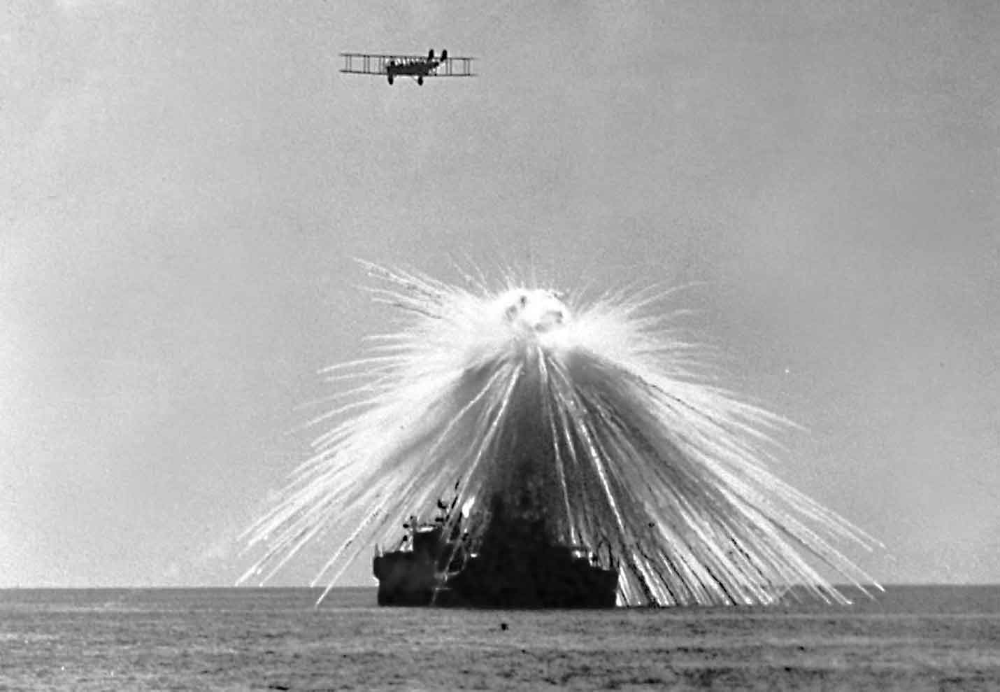 Aircraft Sinks US Battleship